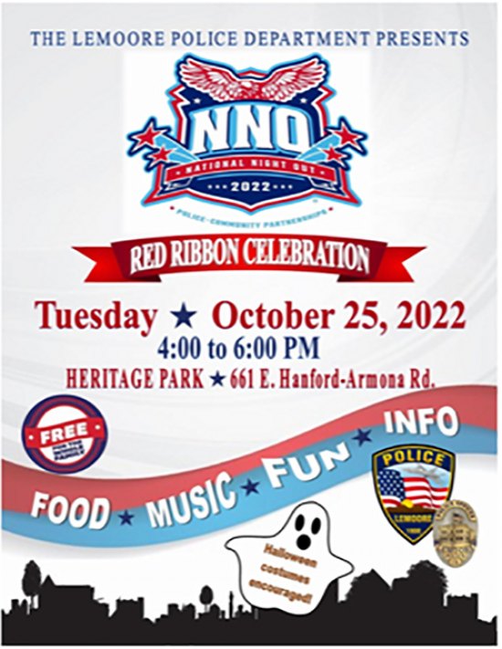 Lemoore Police Department to celebrate National Night Out Oct. 25